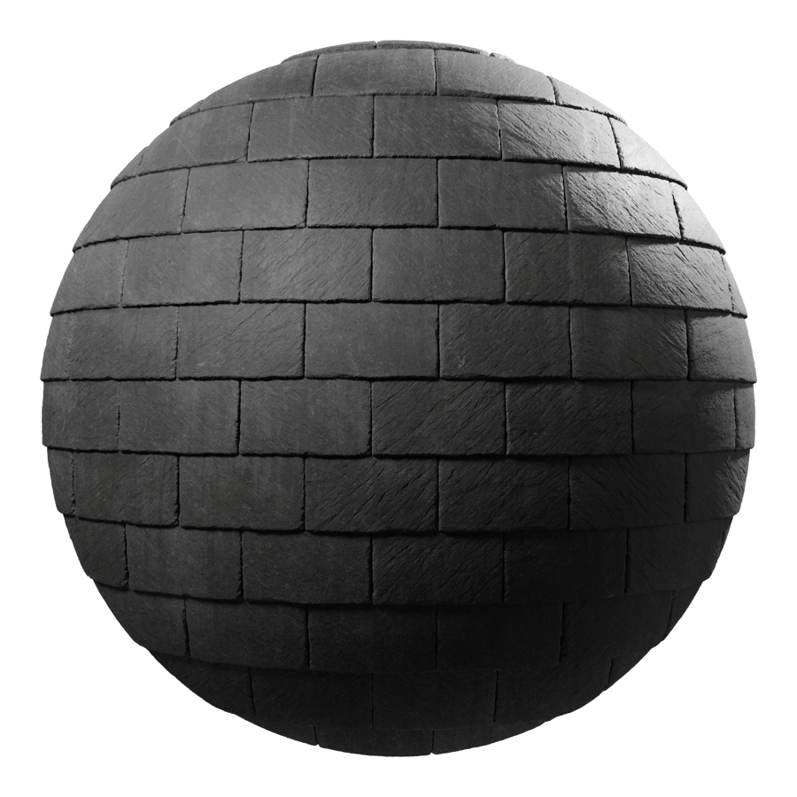 Slate Roof Tiles Texture, Black
