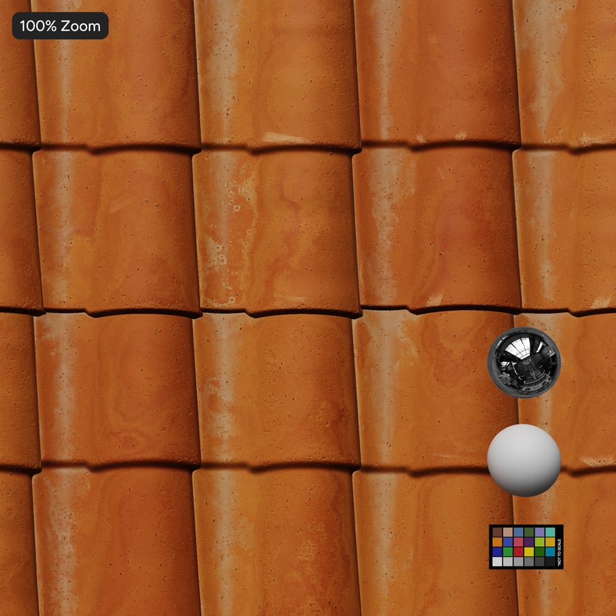 Tekstur Genteng Terakota, Oranye
