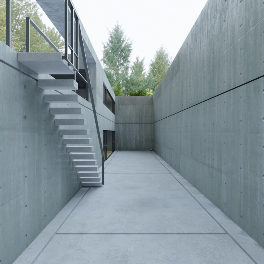 HDRI d'extérieur jour couvert avec abri de jardin