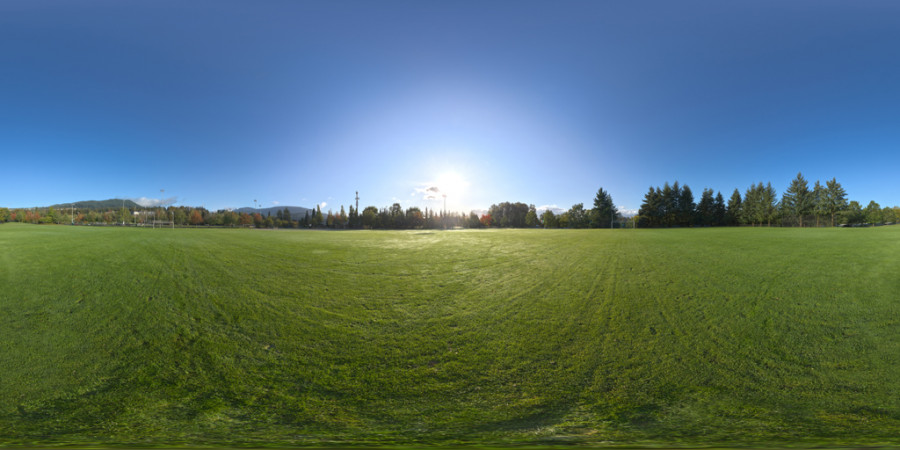 HDRI de campo de fútbol en día despejado