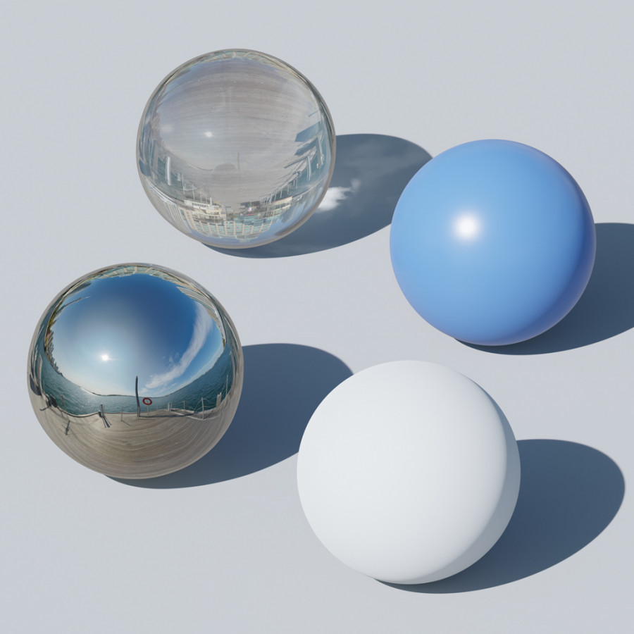 HDRI de dia com céu limpo nas docas de Toronto