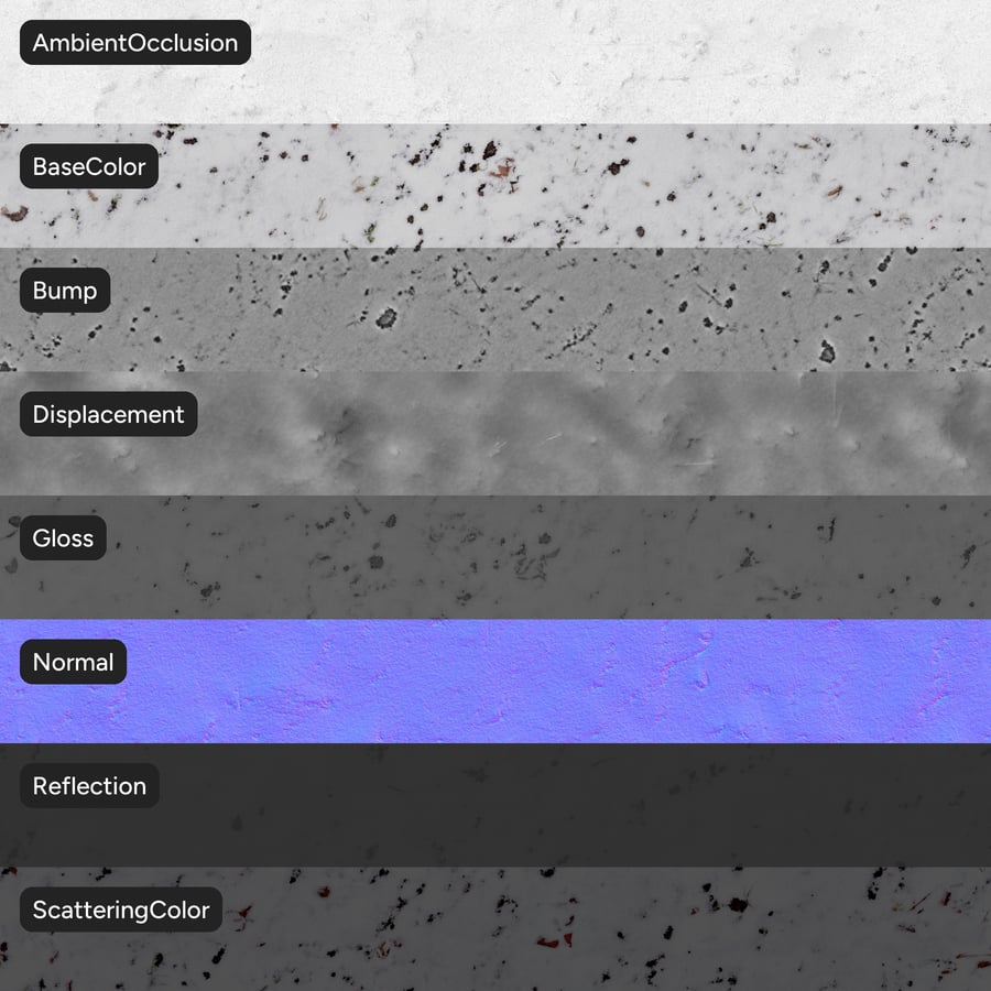 Textura sněhu na trávě