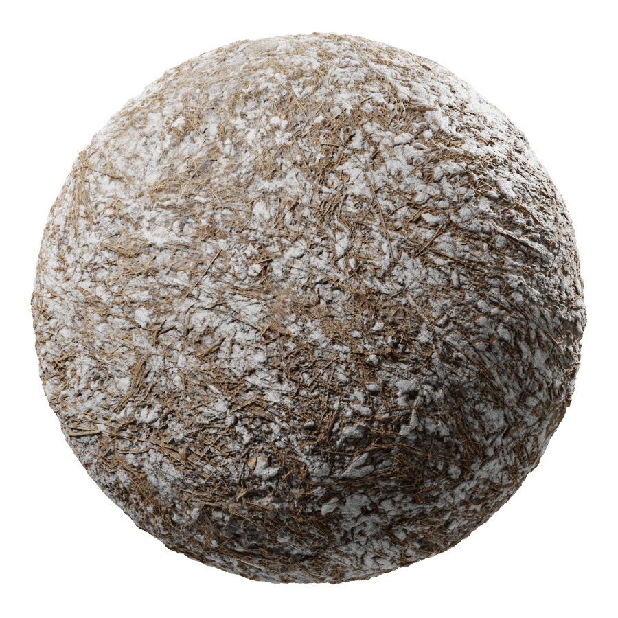 Dried Grass on Patchy Snow Texture