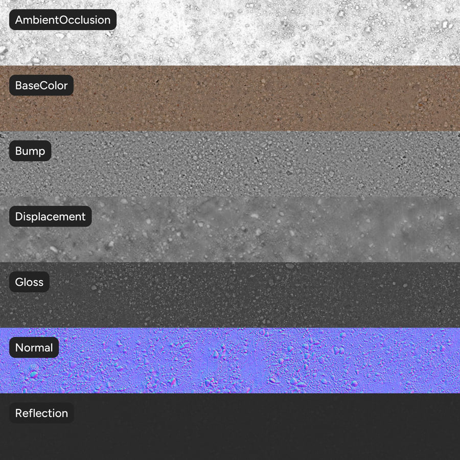 Scattered Small Pebbles on Dirt Texture
