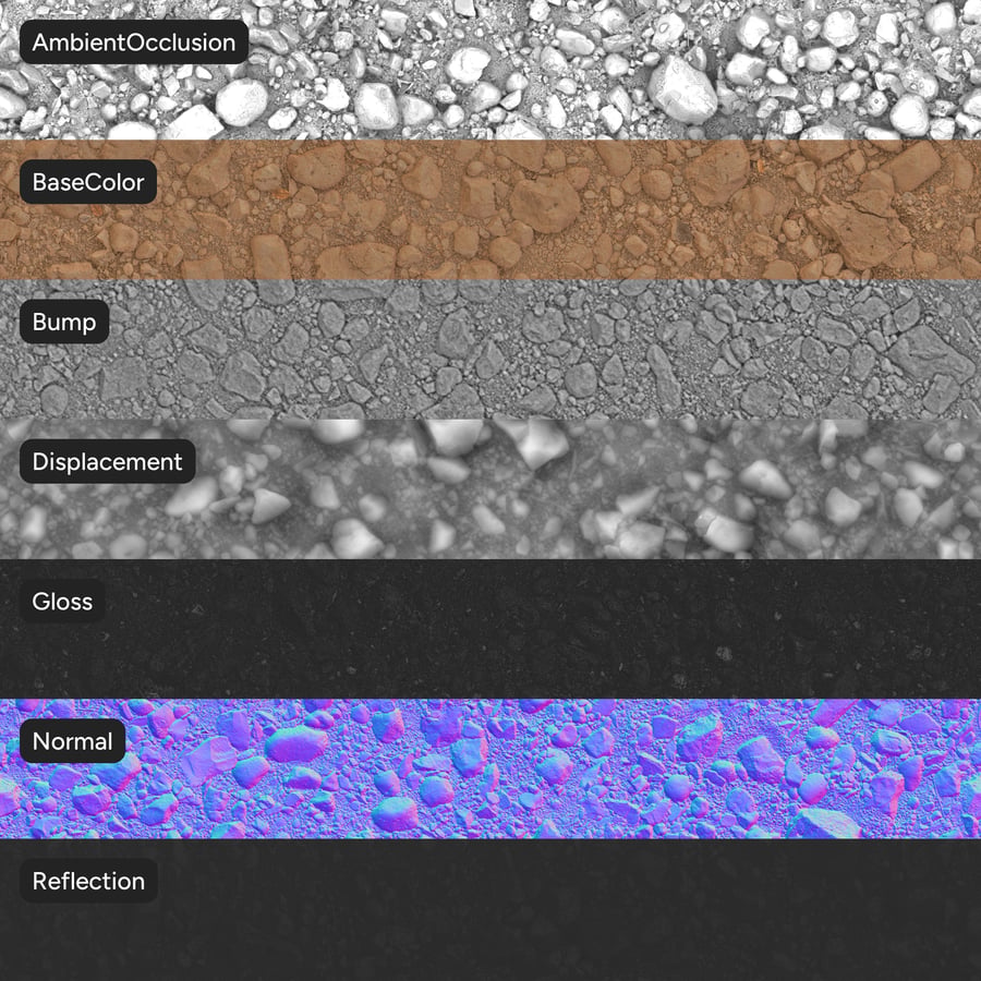 Textura de rocas mixtas en trozos