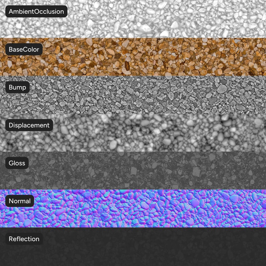 Mixed Colored Gravel Texture