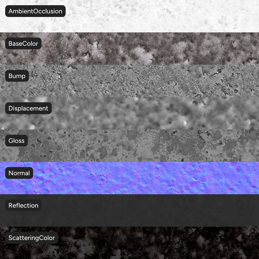 Textura ledového sněhu