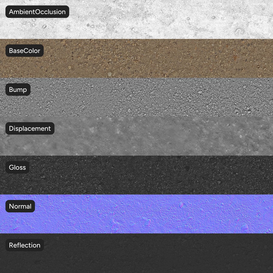 Small Mixed Rocks on Dirt Texture