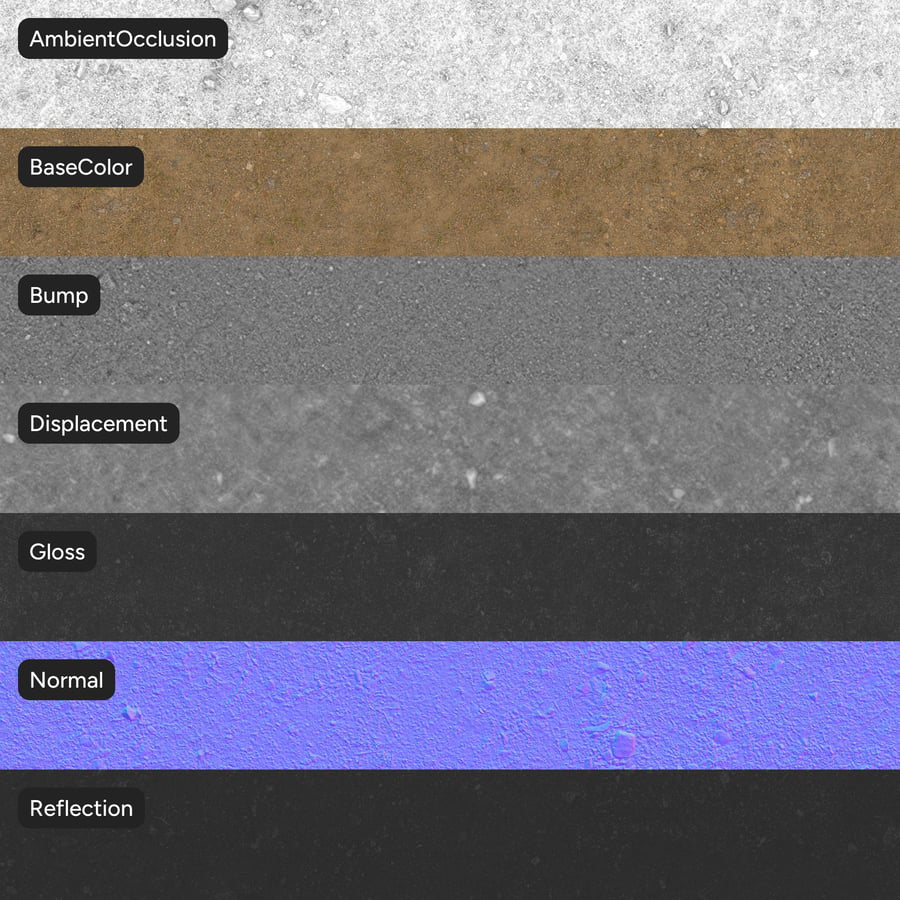 Textura de grava sobre tierra, beige