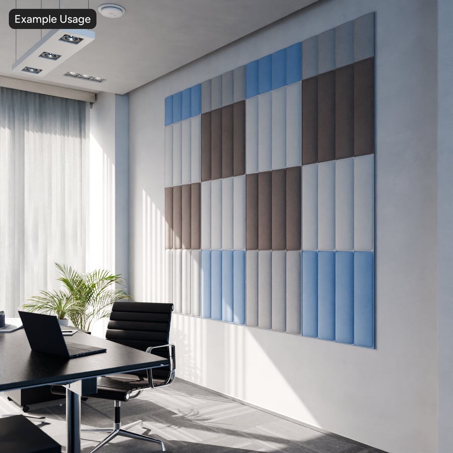 Square Acoustic Fluted Tile Texture, Gray