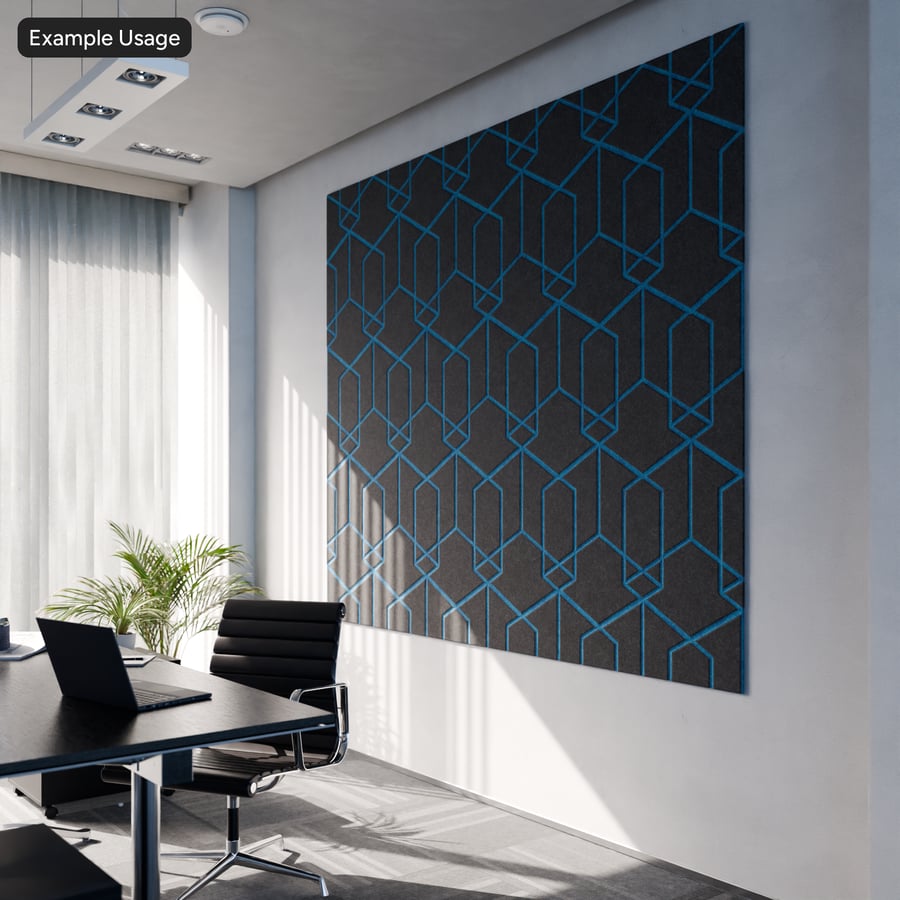 Kubische akoestische tegelstructuur, blauw