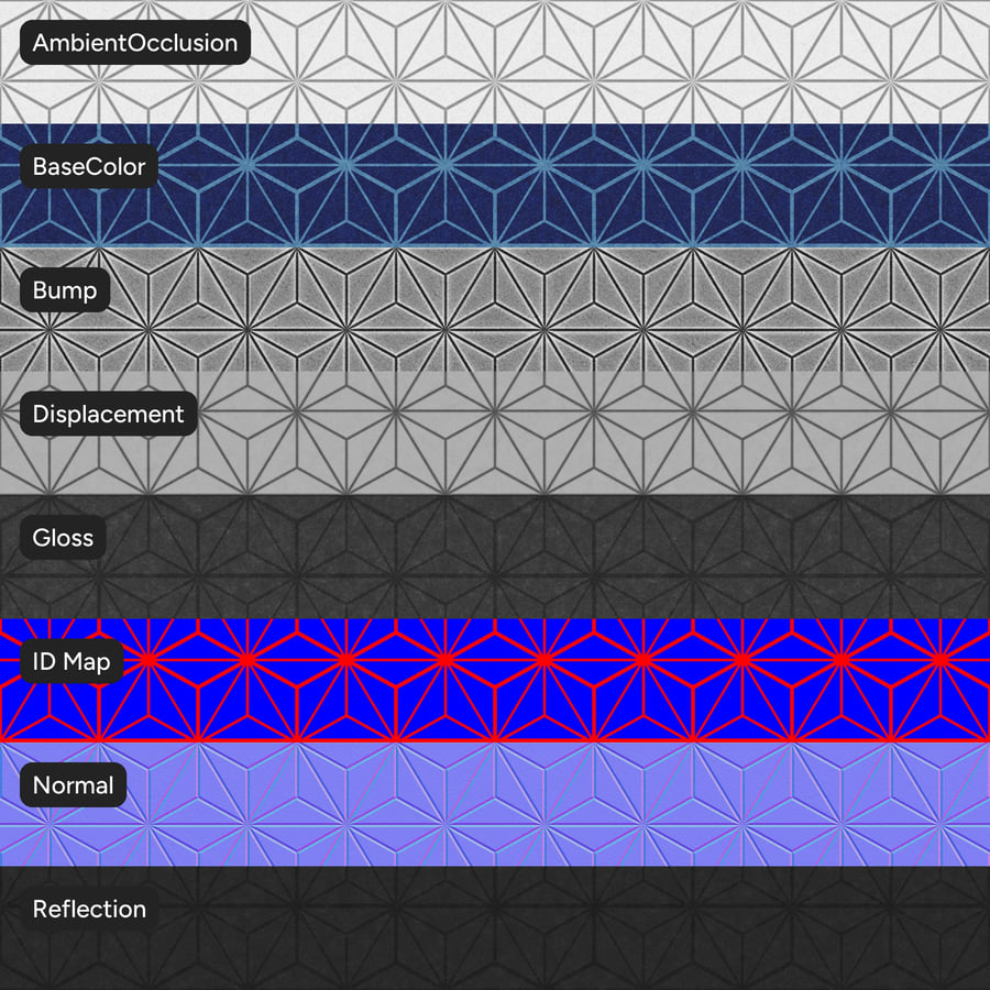 アサノハ 音響タイル テクスチャー, ブルー