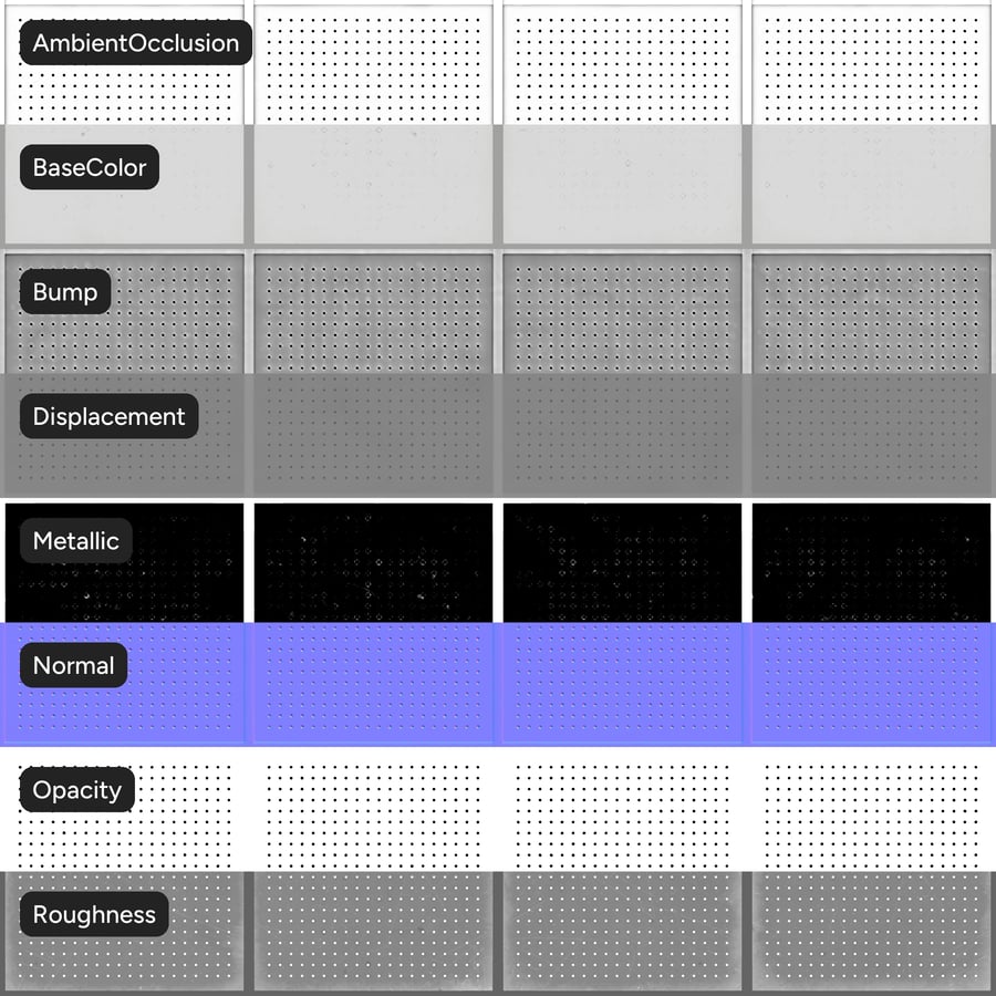 正方形穴あき音響タイル、ホワイト