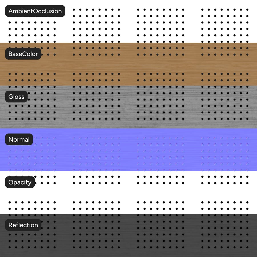 Square Perforated Wood Board Acoustic Tile Texture