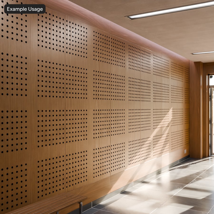 Square Perforated Wood Board Acoustic Tile Texture
