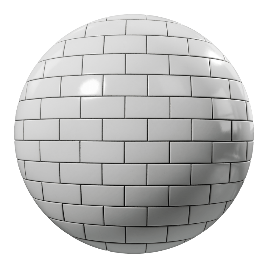 Rectangular Offset Ceramic Glossy Tile Texture, White
