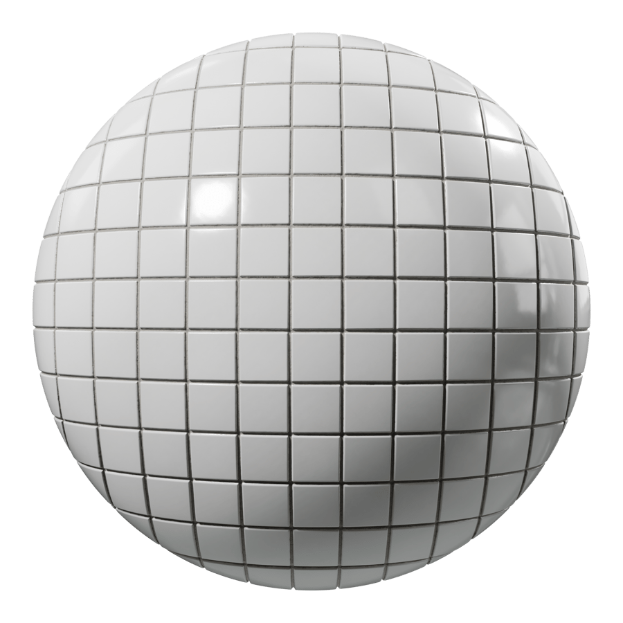 Square Ceramic Glossy Tile Texture, White