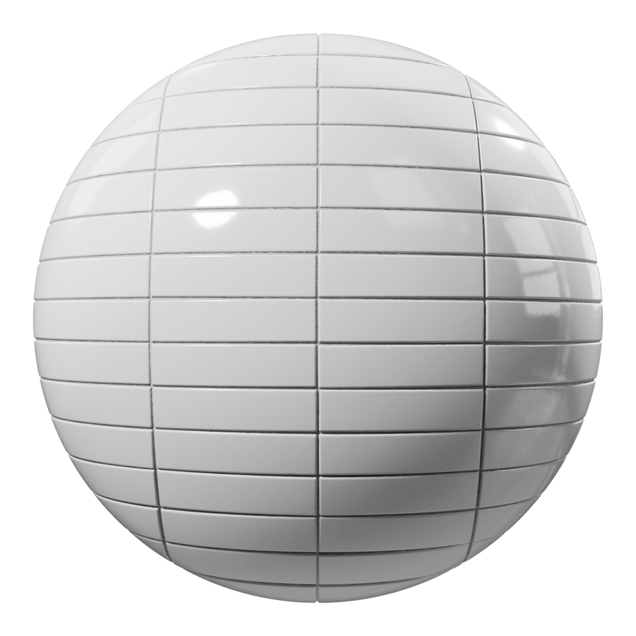 Rectangular Ceramic Glossy Tile Texture, White