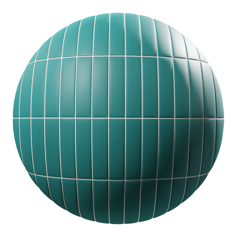 Rectangular Ceramic Matte Tile Texture, Dark Cyan