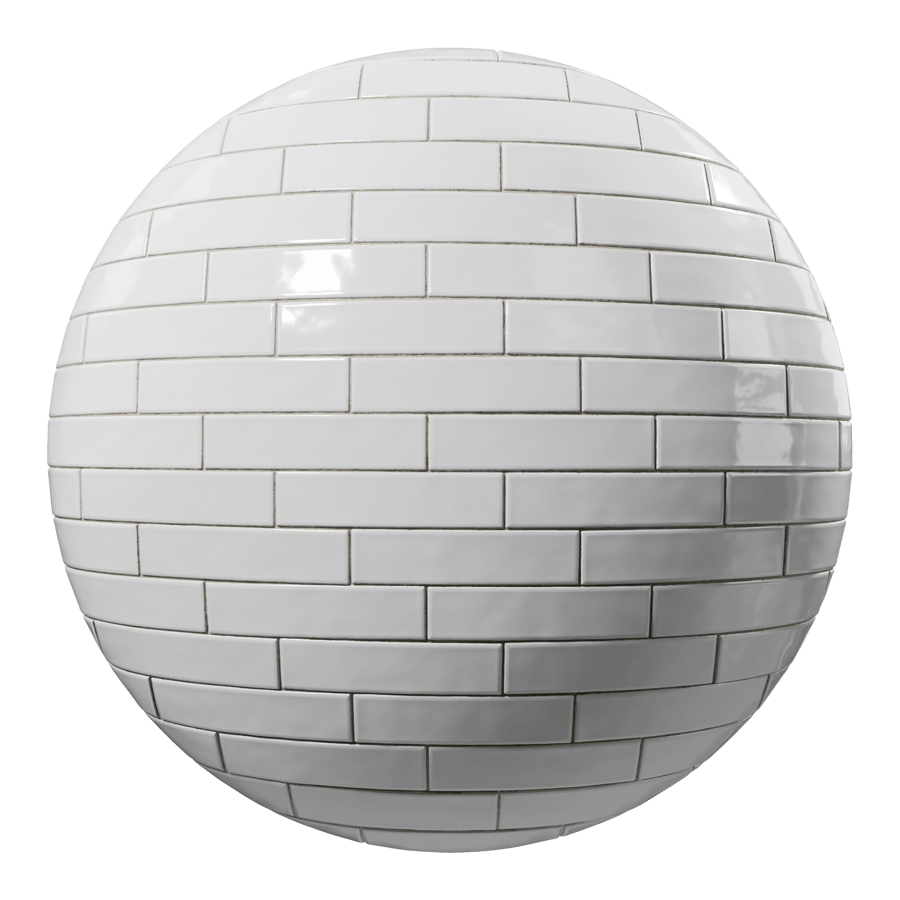 Rectangular Offset Ceramic Glossy Tile Texture, White