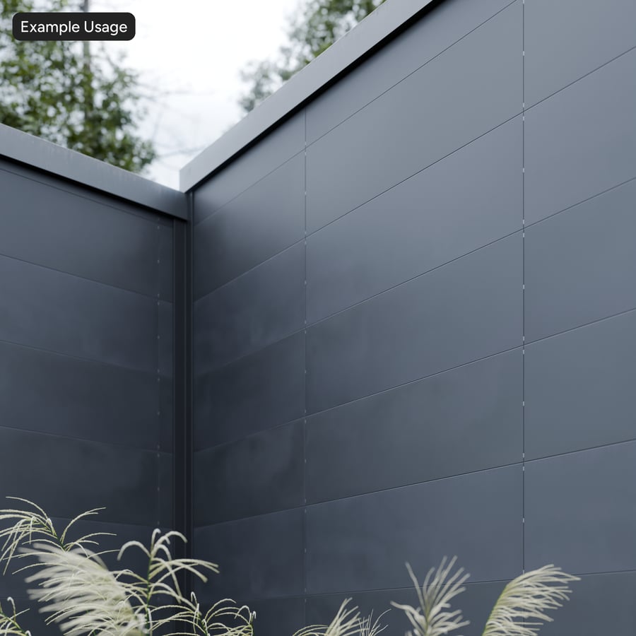 Painel Matte Retangular Textura de Betão, Preto