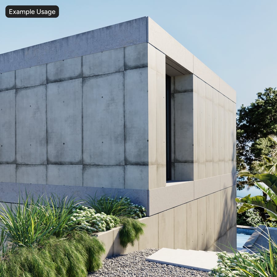 Weathered Matte Panel with Tie Hole Concrete Texture
