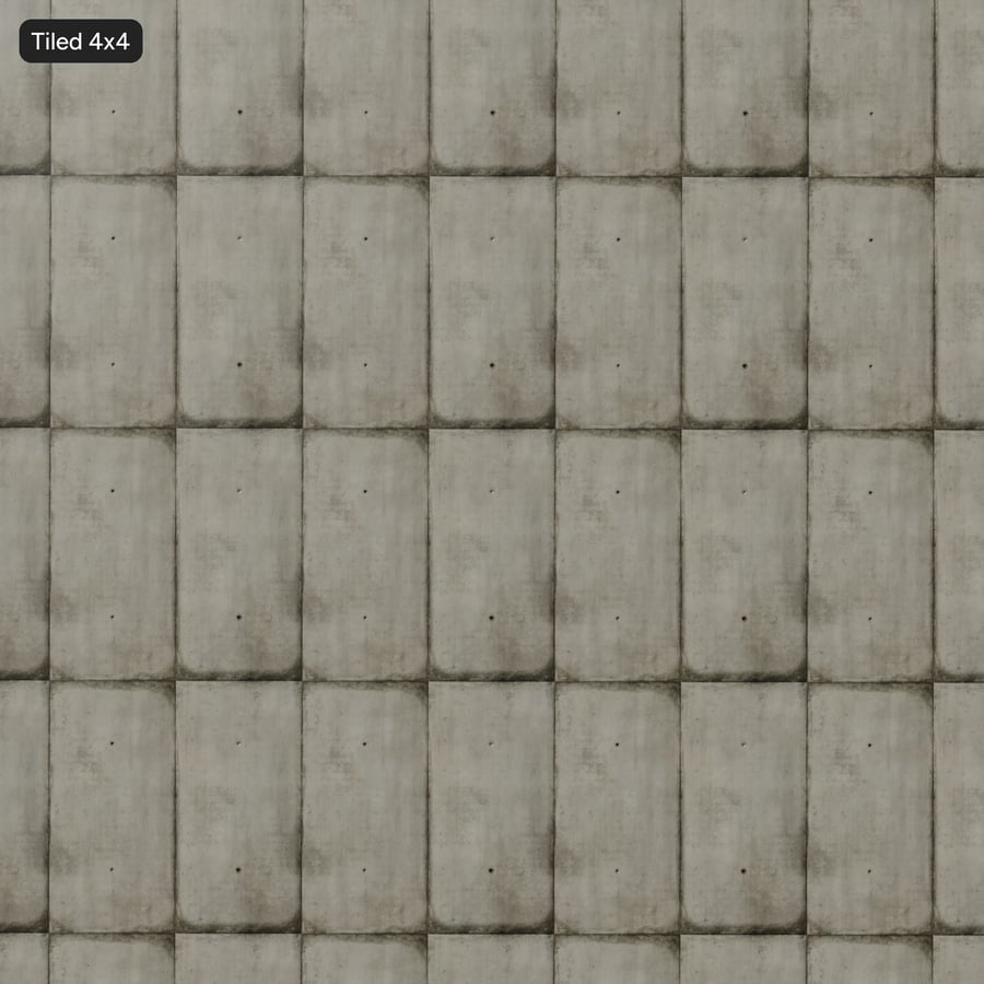 Weathered Matte Panel with Tie Hole Concrete Texture