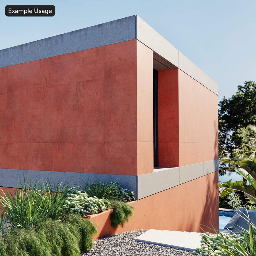 Mottled Matte Panel with Tie Hole Concrete Texture, Red