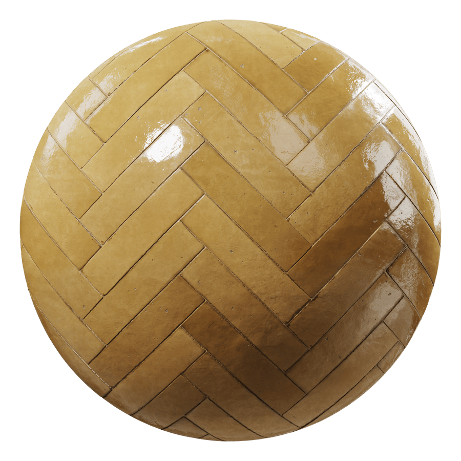 Espinha de peixe Zellige Textura de azulejo brilhante, amarelo