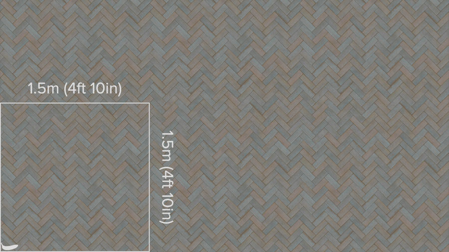 Глянцева плитка Herringbone Zellige текстура, блідо-блакитна