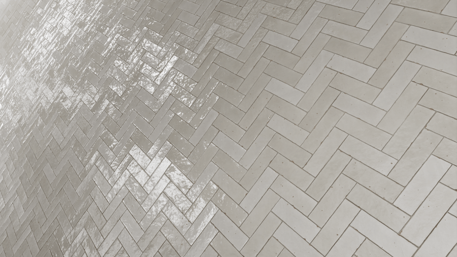 Глянцева плитка Herringbone Zellige текстура, слонова кістка