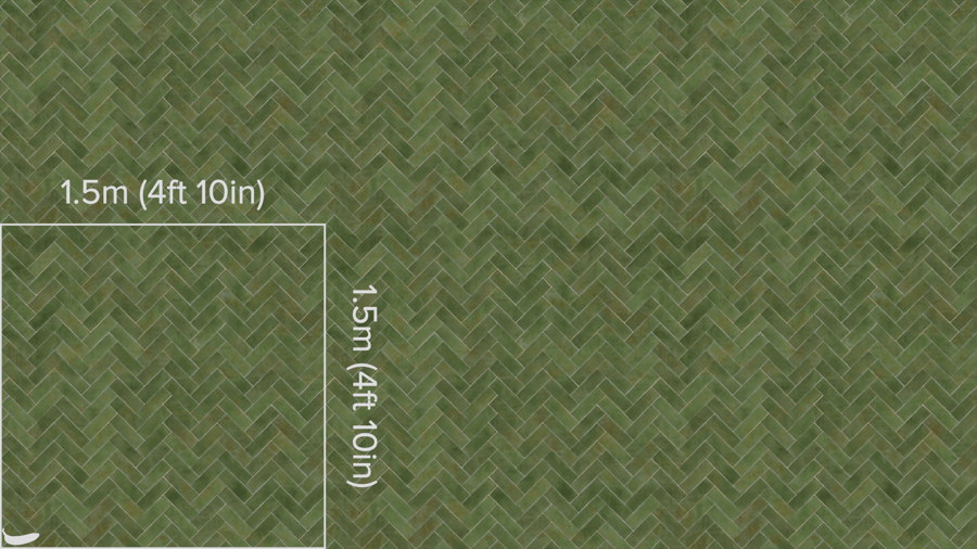 Espiga Zellige Textura Azulejos Brillantes, Verde Claro