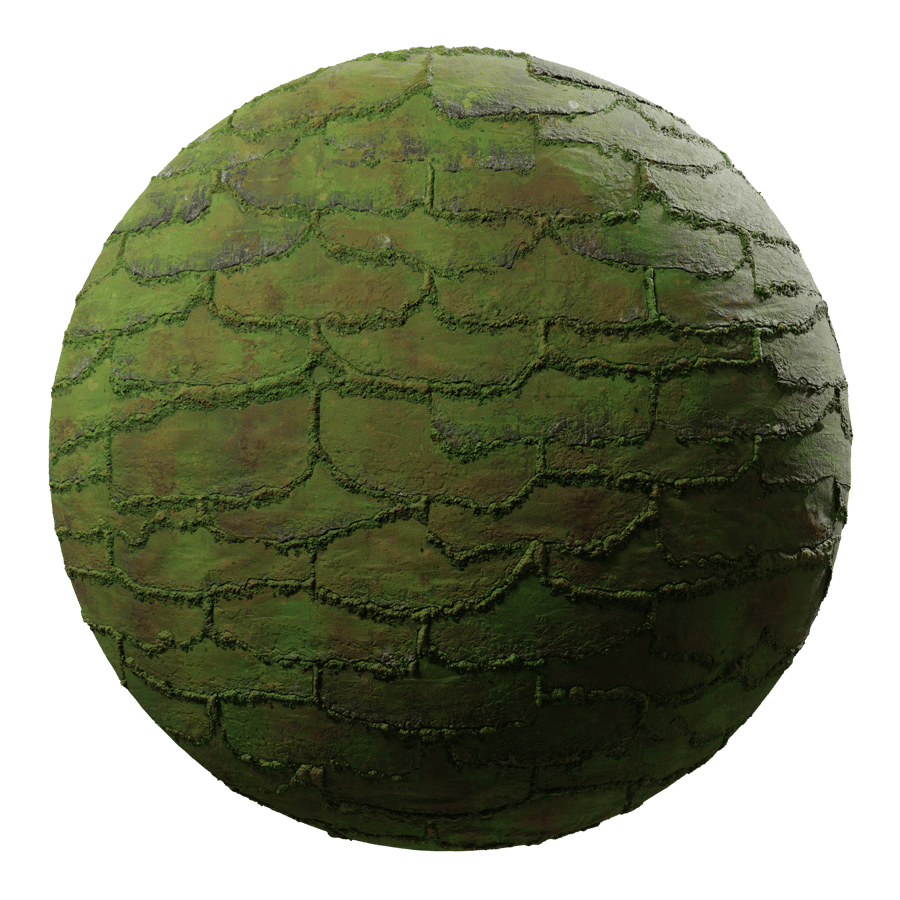 Heavily Damaged Mossy Roof Shingles Texture