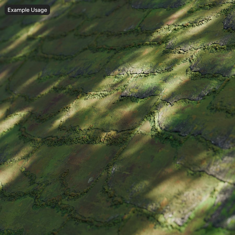 Heavily Damaged Mossy Roof Shingles Texture
