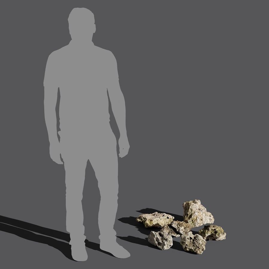 Collectie Mossy Limestone Rock Modellen