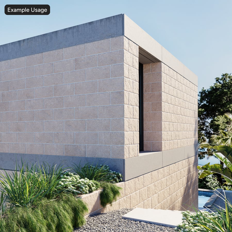 Split Face Concrete Block Wall Texture, Beige