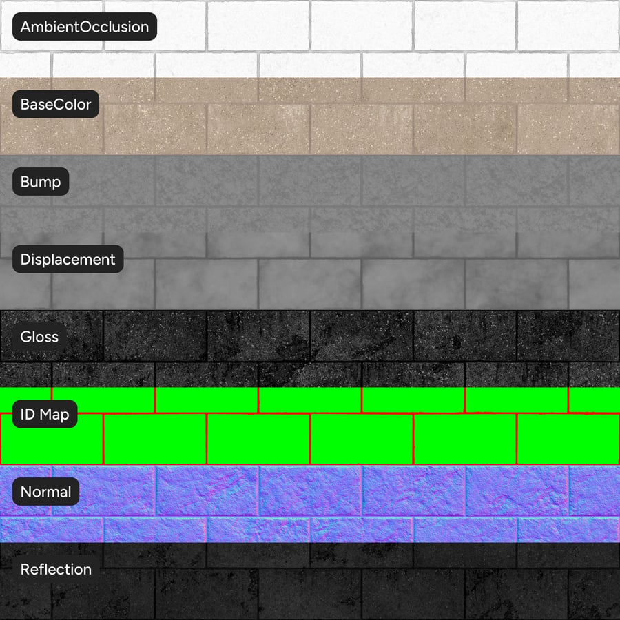 Split Face Concrete Block Wall Texture, Beige