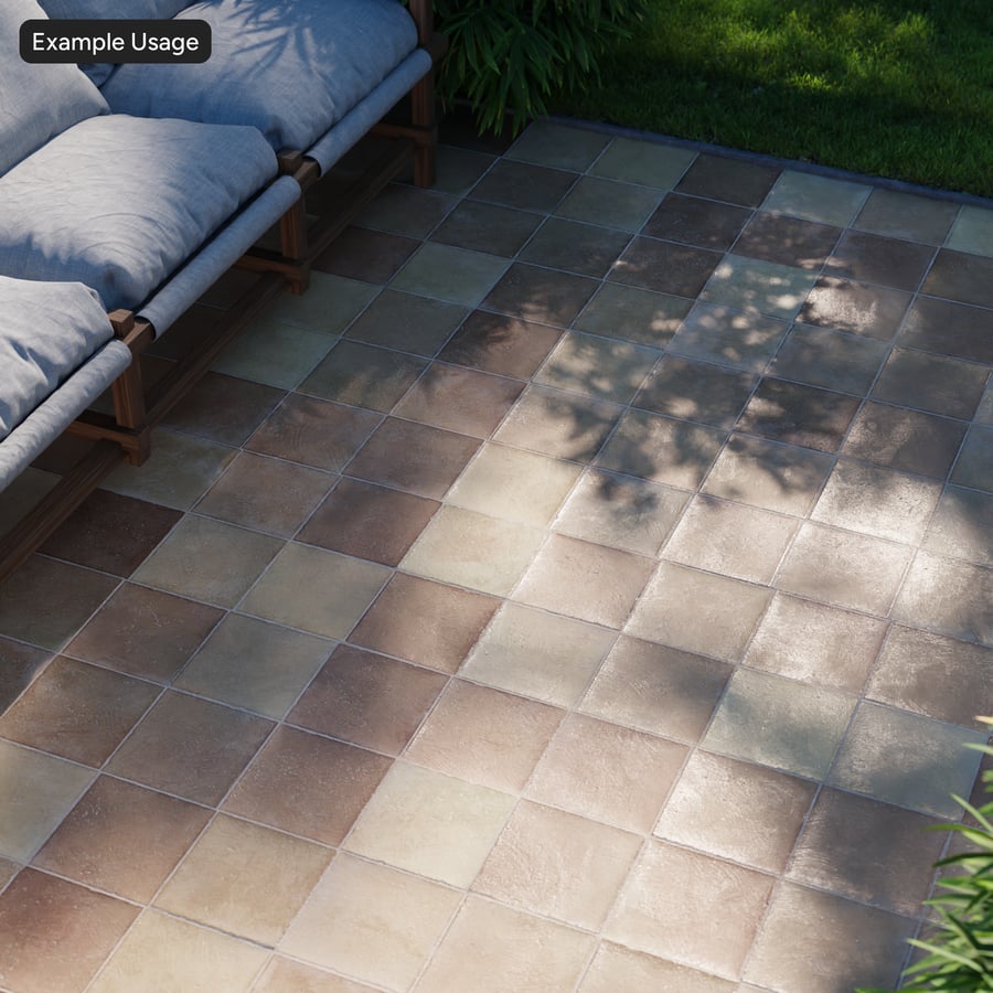 Square Terracotta Matte Tile Texture, Beige