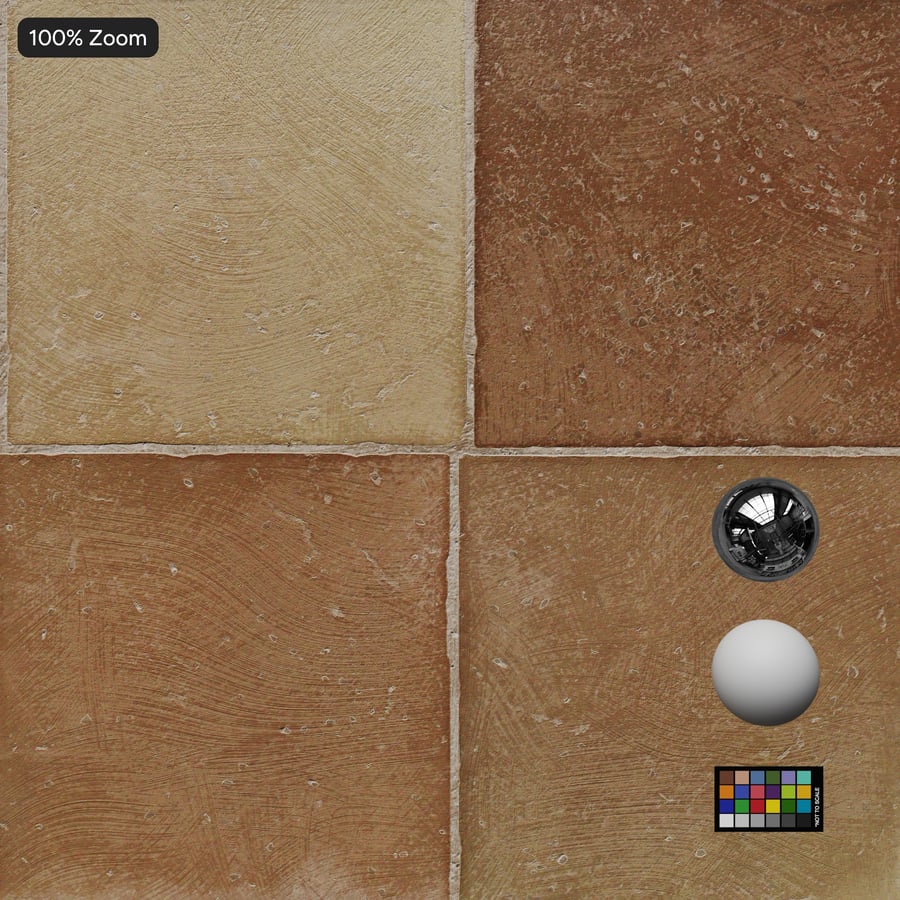 Square Terracotta Matte Tile Texture, Beige