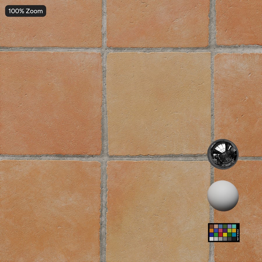 Square Terracotta Matte Tile Texture, Pale Orange