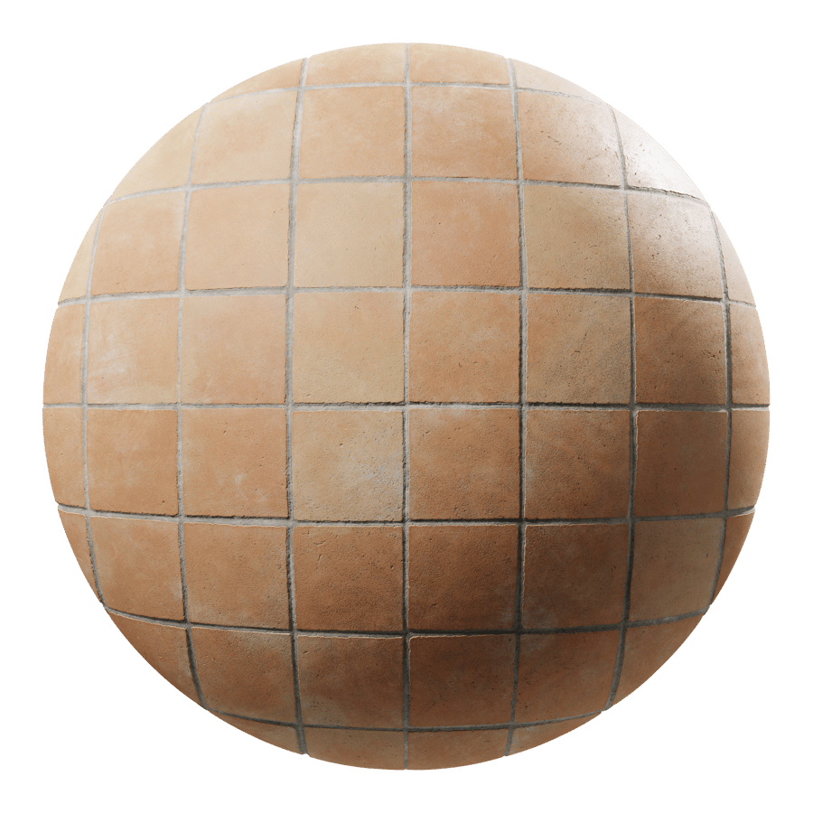 Square Terracotta Matte Tile Texture, Pale Orange