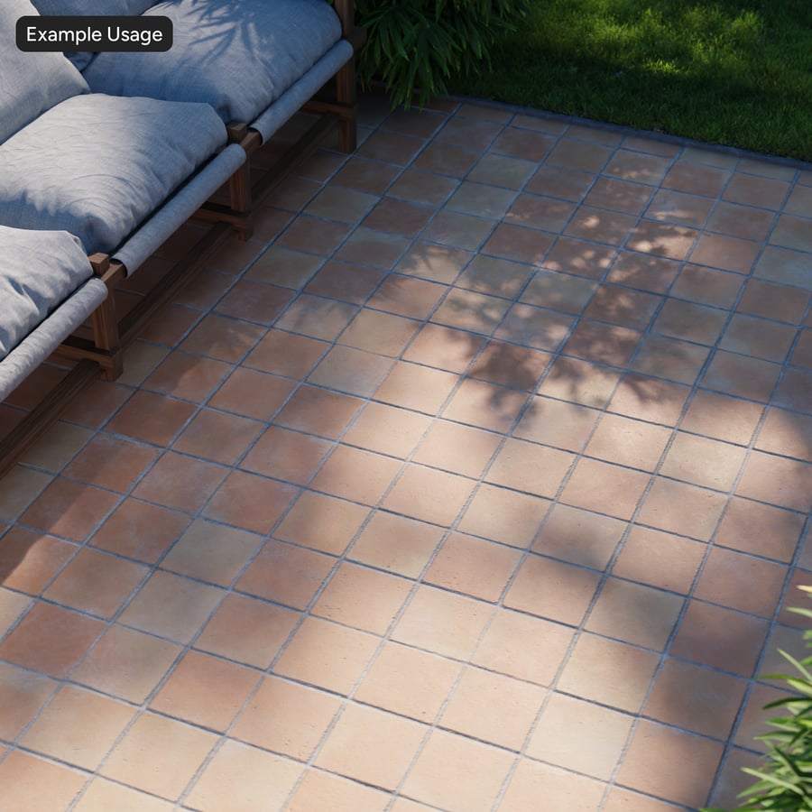Square Terracotta Matte Tile Texture, Pale Orange