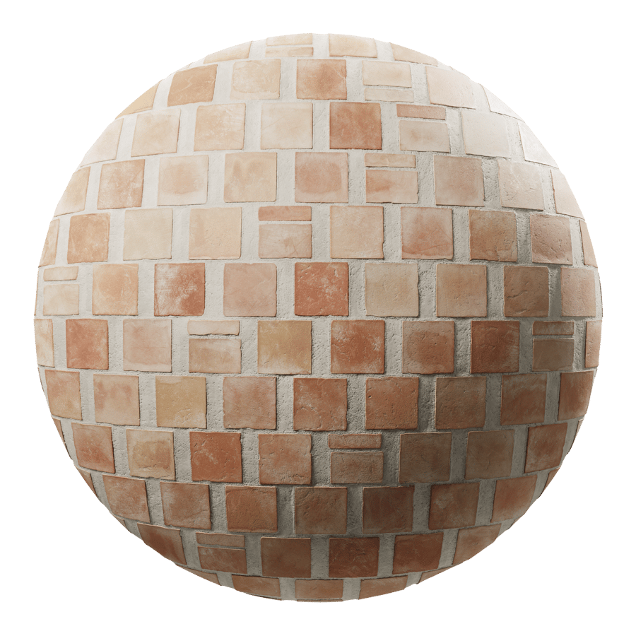 Square Terracotta Raw Tile Texture, Light Orange