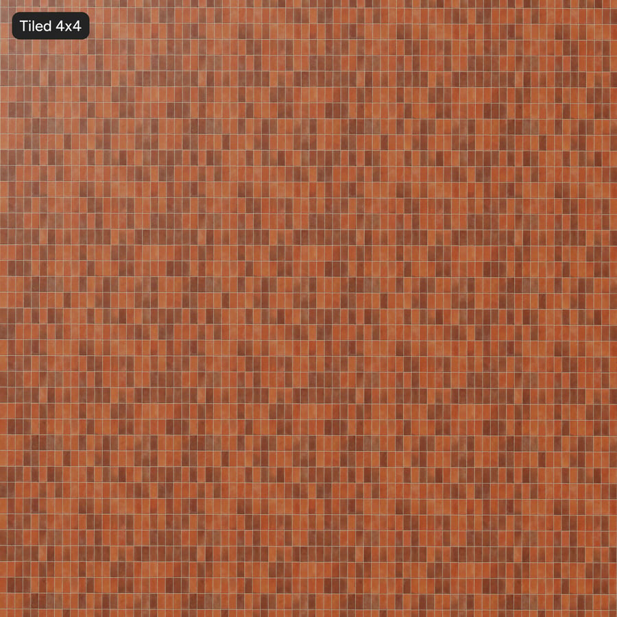 Rectangular Terracotta Matte Tile Texture, Dark Orange