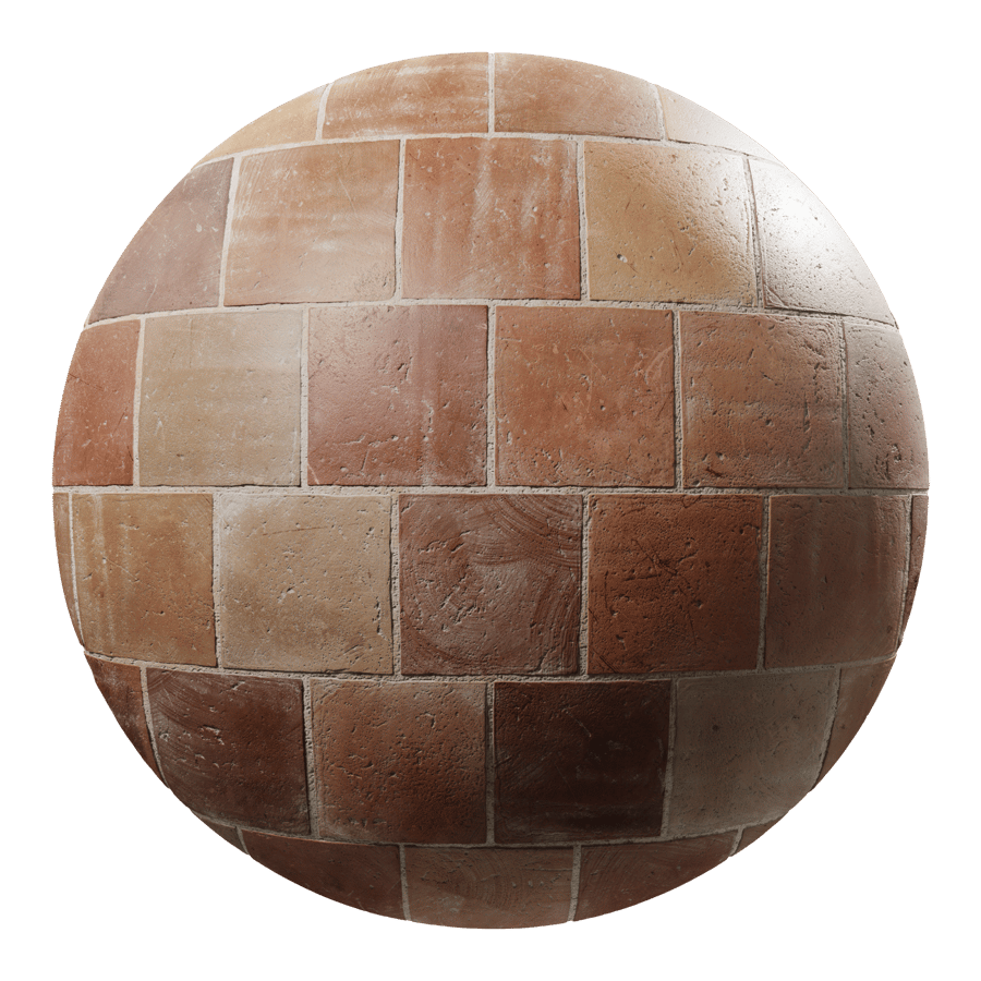 Square Offset Terracotta Raw Tile Texture, Brownish Orange