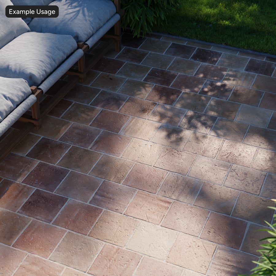 Kvadratisk Offset Terracotta Rå Kakel Textur, Brunaktig Orange