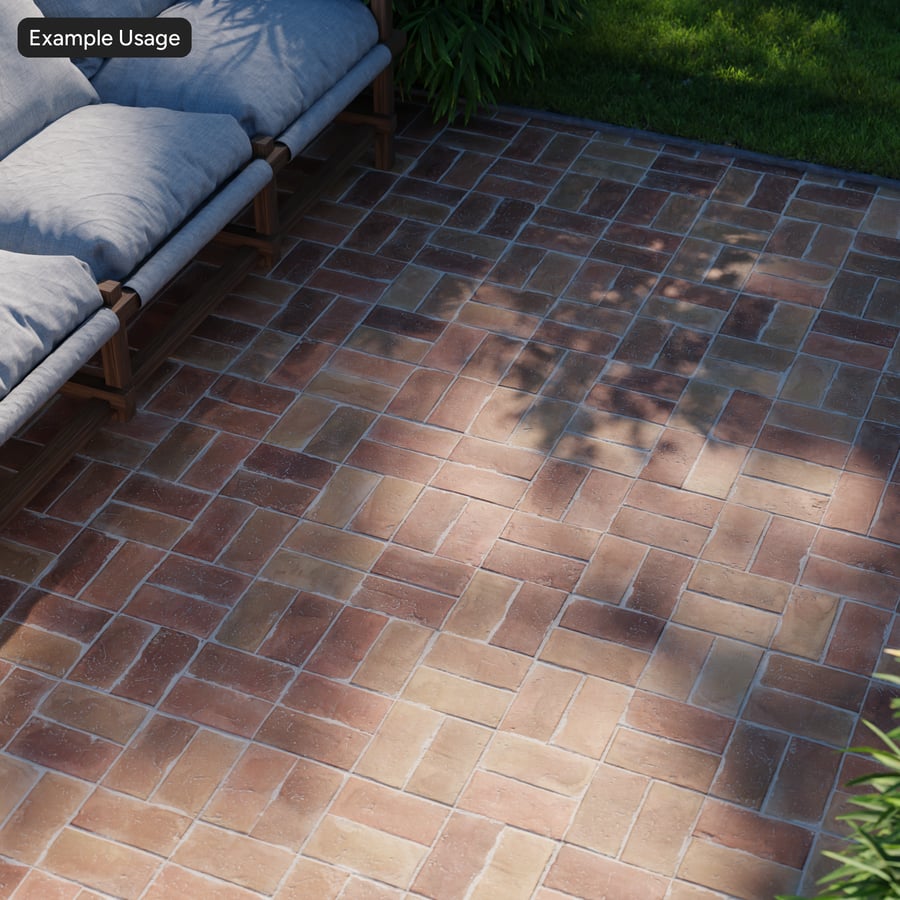 Basketweave Terracotta Raw Tile Texture, Light Orange