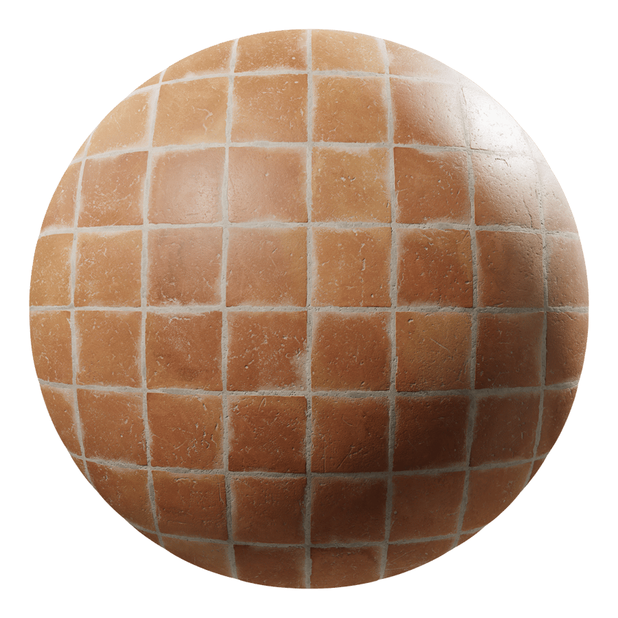 Square Terracotta Raw Tile Texture, Pale Orange