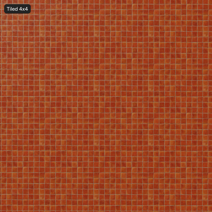 Square Terracotta Matte Tile Texture, Red Orange