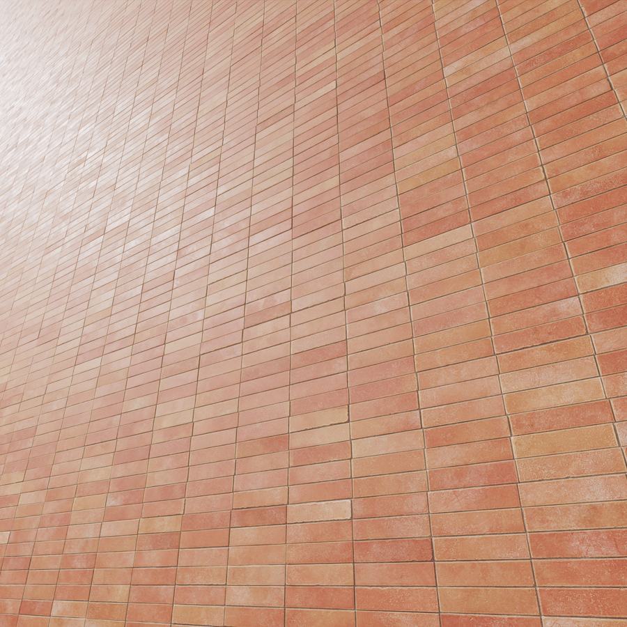 Rectangular Terracotta Matte Tile Texture, Orange